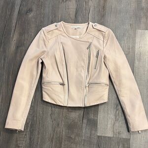 Rebecca Minkoff XS Lambskin Leather Pink Moto Jacket Originally $498